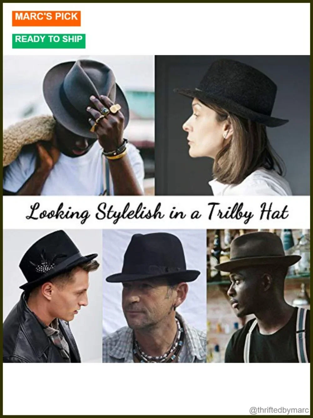 Trilby Fedora Hat 1920s Short Brim Wool Felt Panama Cap 7 1/4